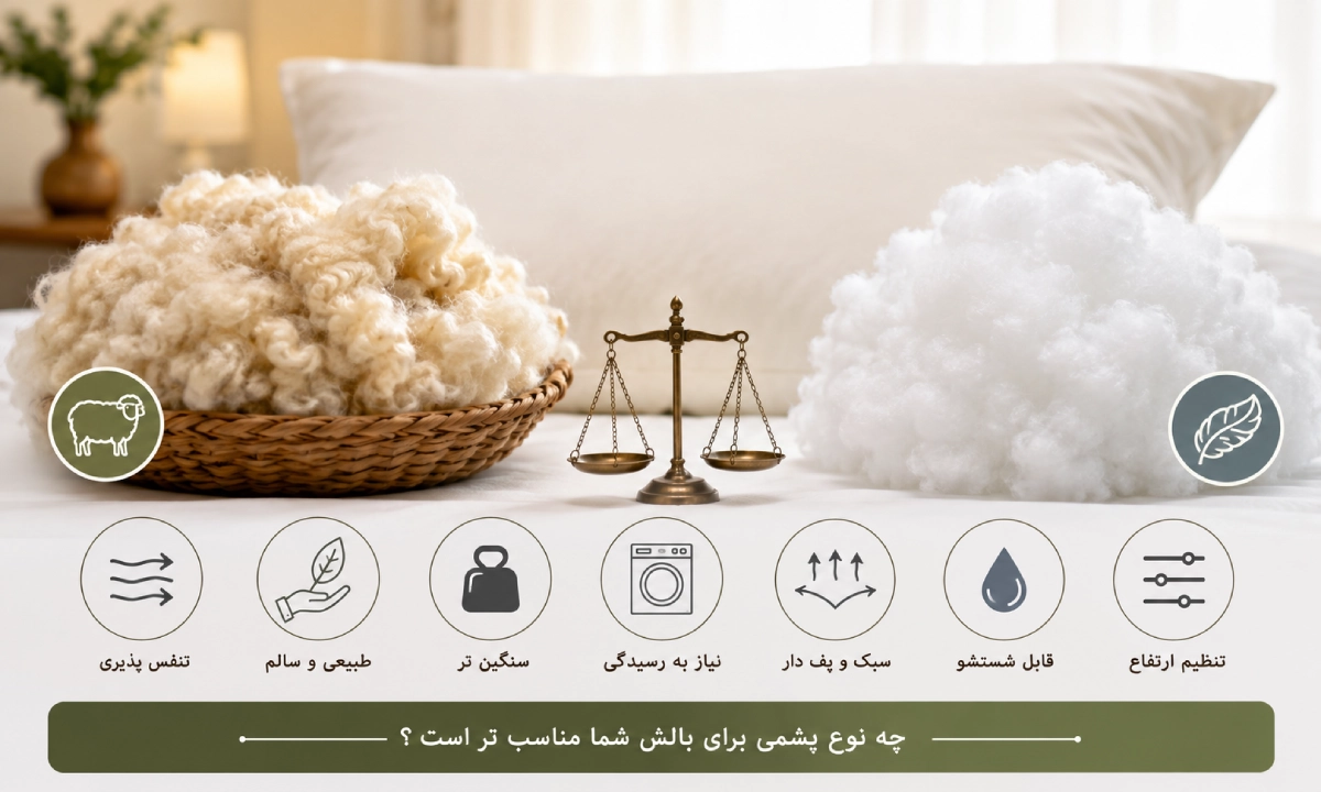 برای بالش چه پشمی خوبه؟