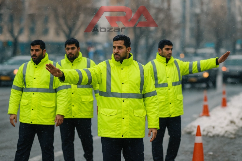 کاپشن راهداری در تن راهوران پلیس