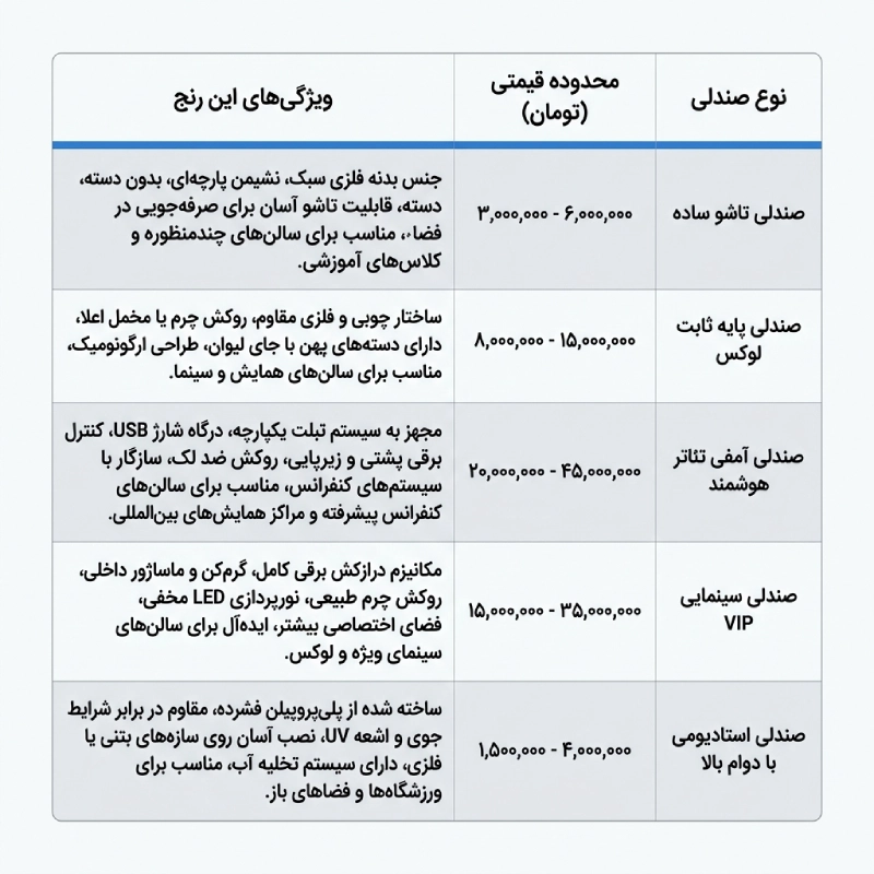 قیمت صندلی سالن کنفرانس