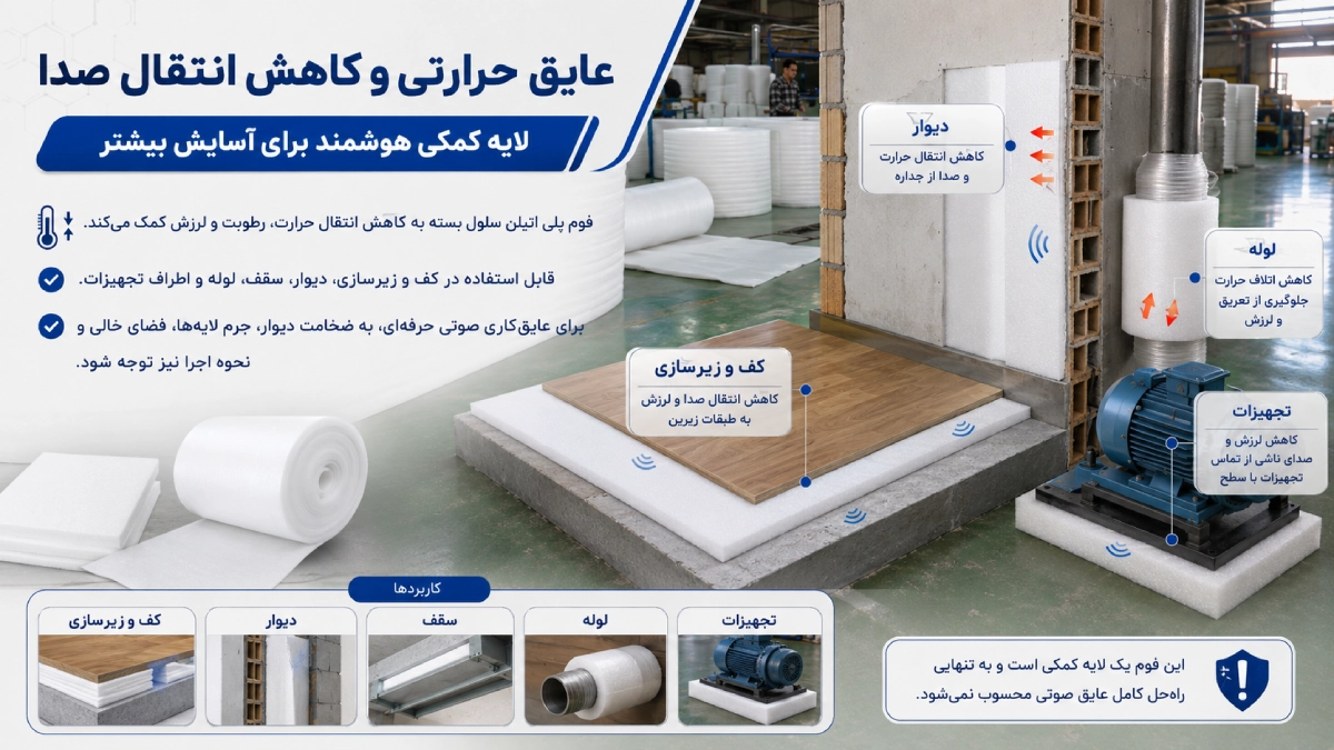 کاربرد ورق فوم در عایق حرارتی و کاهش انتقال صدا