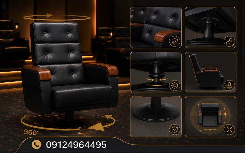 پایه گردان صندلی VIP مدل 7C-650 با چرخش 360 درجه و طراحی مناسب سالن های اختصاصی